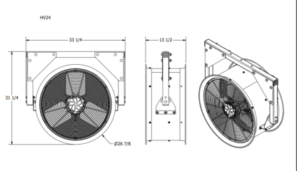 Ventilador de Tambor Industrial 24 pulgadas - Image 5