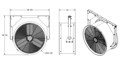 Ventilador de Tambor Industrial  30 Pulgadas - Image 2