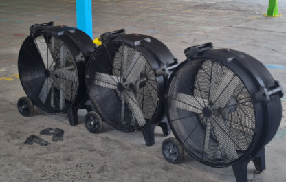 Motor sellado 1/3 HP en ventilador industrial usado,Aspas de aluminio en ventilador de tambor segunda mano